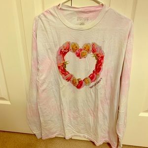 Taylor Swift tie dye long sleeve with flower heart